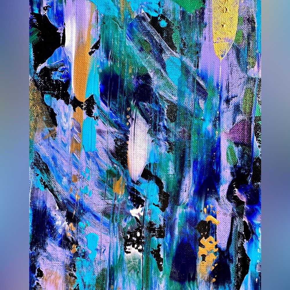 8x10 acrylic painting on black stretched canvas